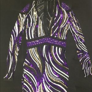 Fashion Nova Purple Sequin Dress